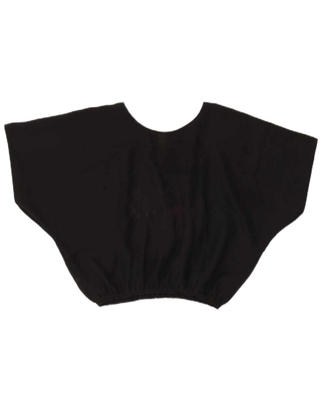 ВИНТАЖНАЯ женская укороченная блузка с крыльями летучей мыши, топ UK 18 XL, черный полиэстер с цветочным принтом