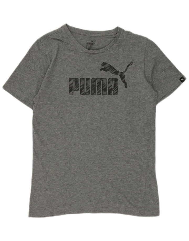 Мужская футболка с рисунком Puma, маленькая, серая