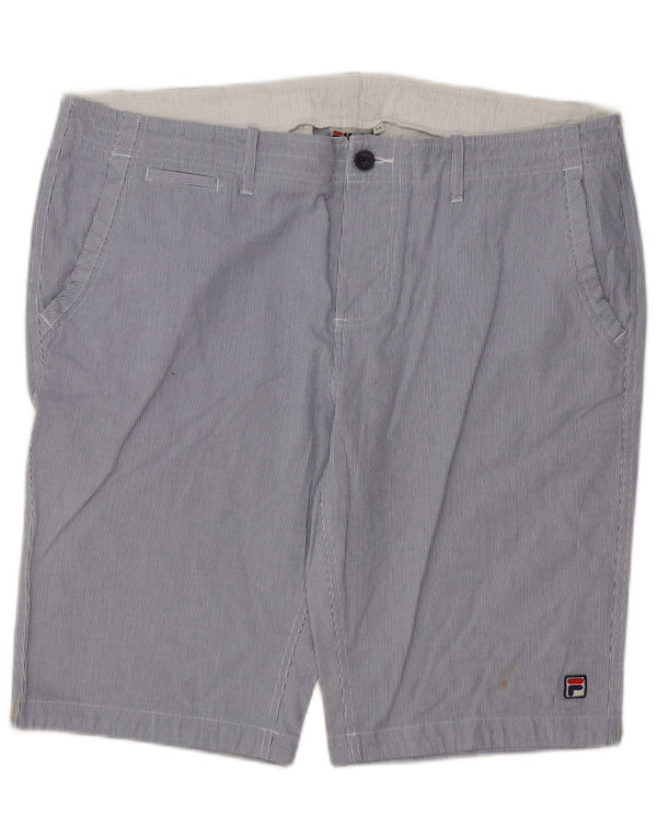 Fila Mens Chino Shorts IT 54 2XL W40  Blue Pinstripe Cotton