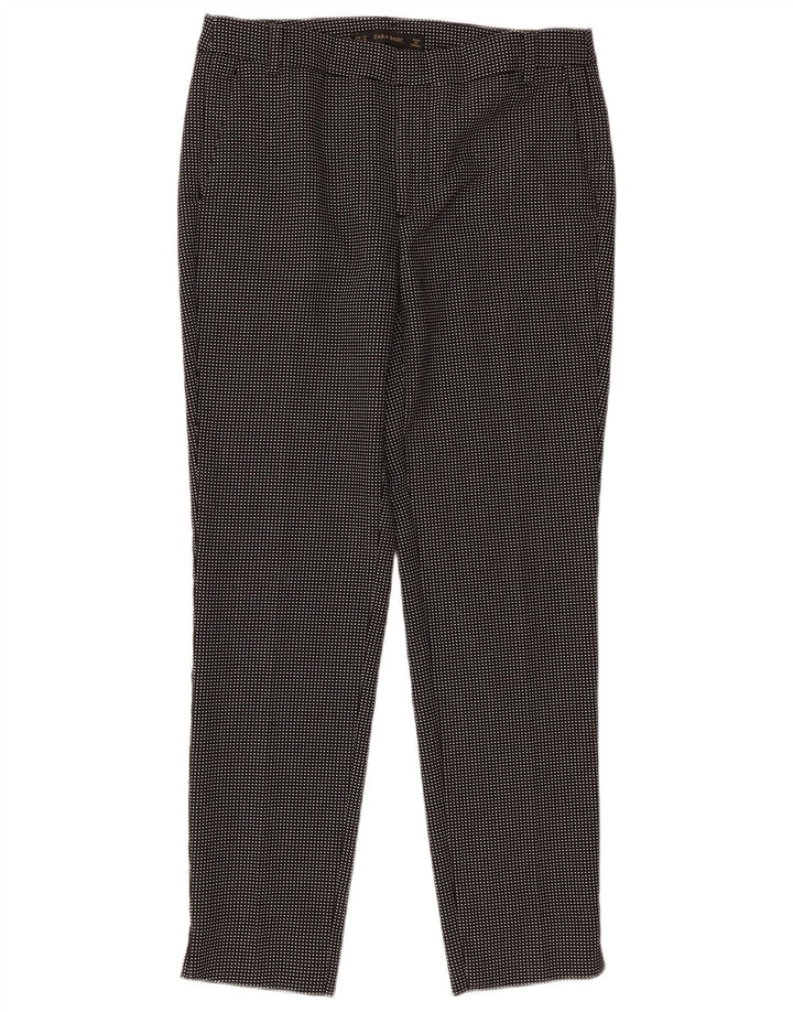 Женские базовые зауженные брюки-чиносы Zara EU 34 2XS W24 L27, черные в клетку