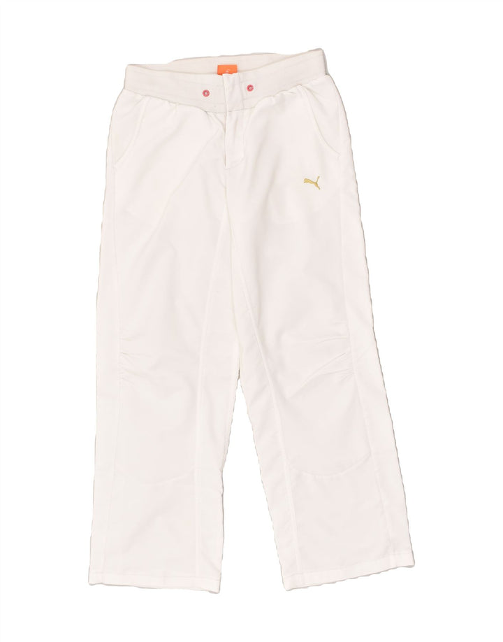 PUMA Womens Tracksuit Trousers UK 12 Medium White | Vintage Puma | Thrift | Second-Hand Puma | Used Clothing | Messina Hembry 