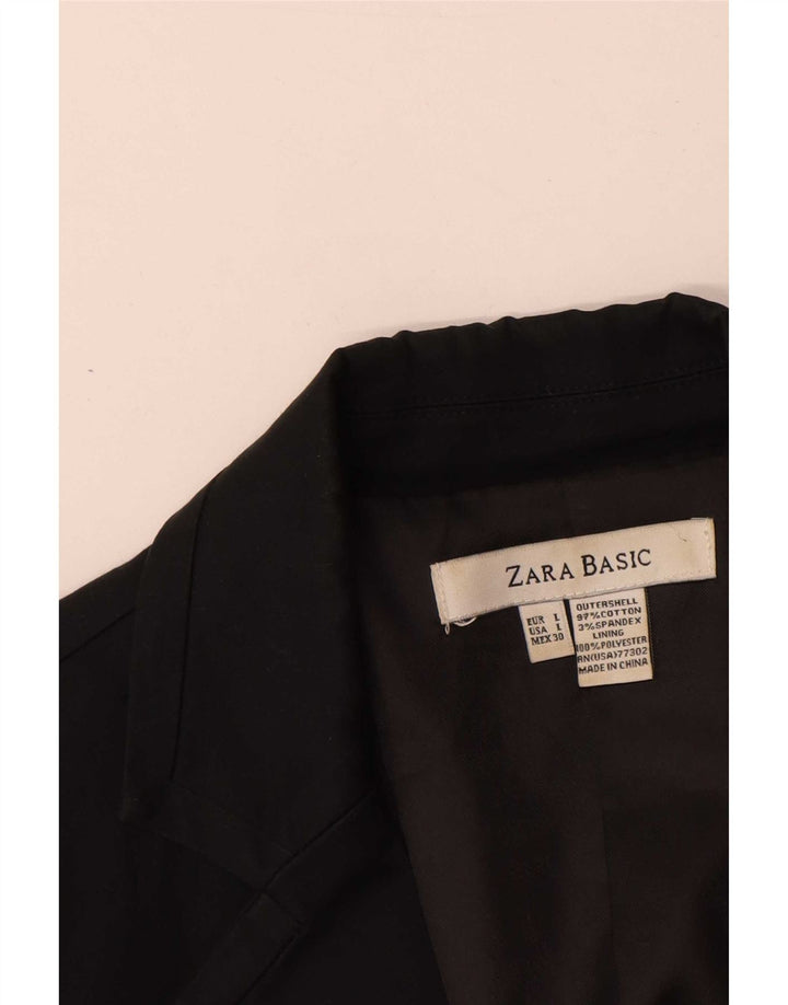 Женский пиджак Zara на 2 пуговицах, Великобритания 14, большой черный хлопок