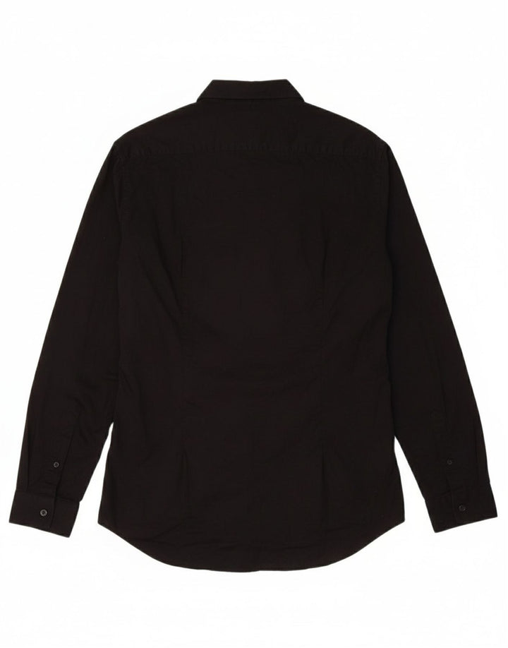 LIU JO Mens Slim Fit Shirt Size 15 38 Medium Black