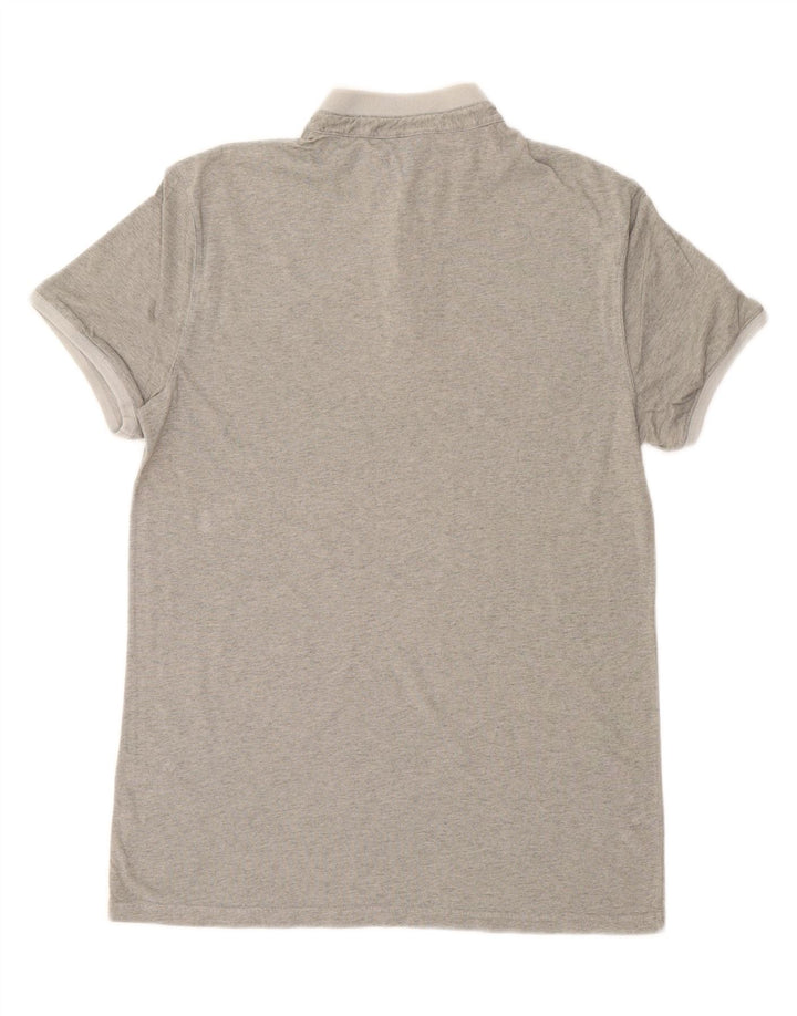 HUGO BOSS Mens Polo Shirt Medium Grey Flecked Cotton