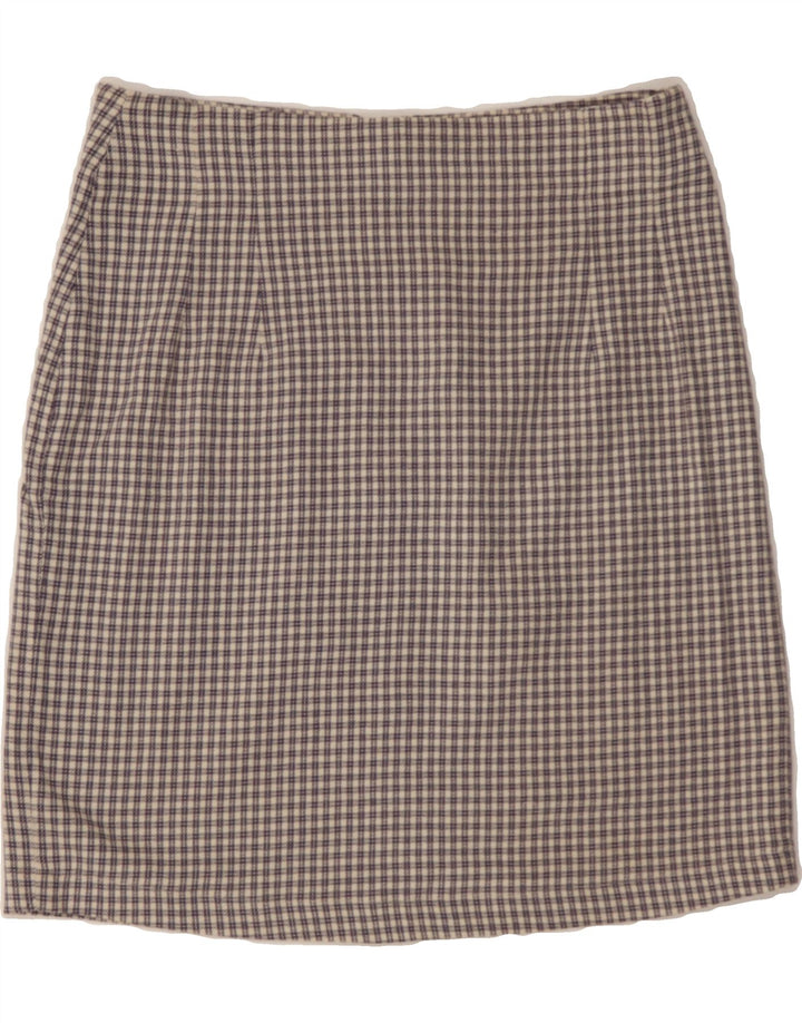 JOY Womens Straight Skirt EU 40 Medium W30 Grey Check Cotton Vintage Joy and Second-Hand Joy from Messina Hembry 