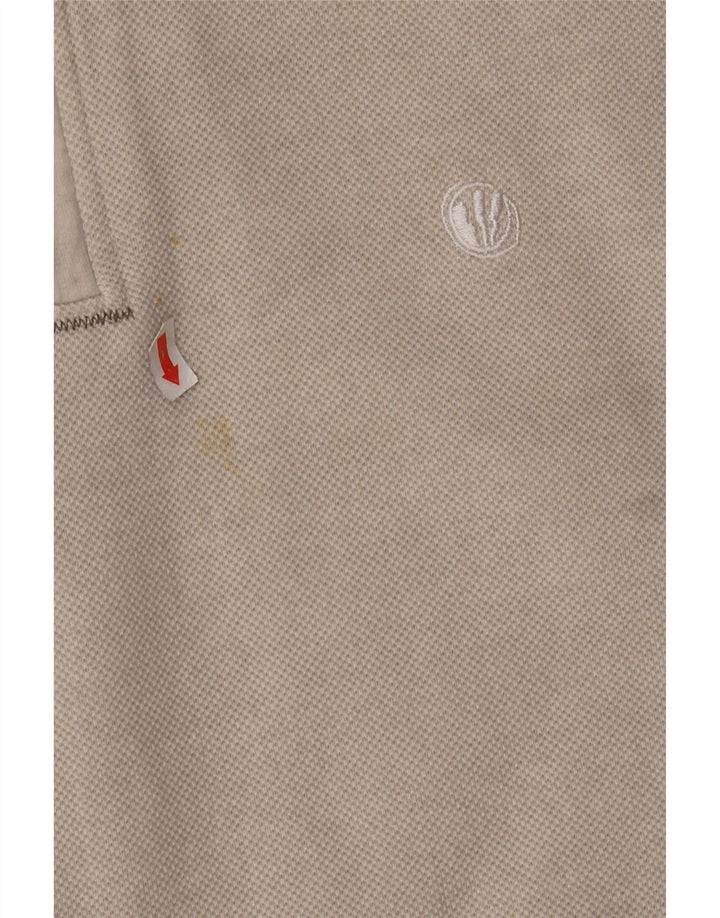 FAT FACE Mens Zip Neck Sweatshirt Jumper Medium Off White Cotton