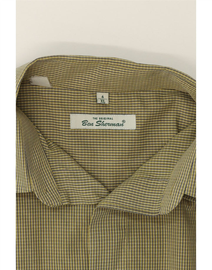 BEN SHERMAN Mens Shirt XL Khaki Check Vintage Ben Sherman and Second-Hand Ben Sherman from Messina Hembry 
