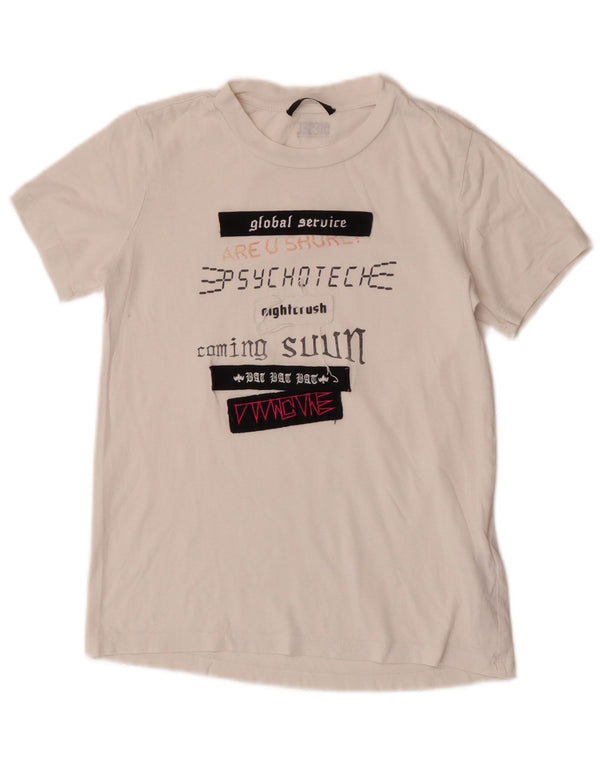 Женская футболка с рисунком Diesel Top UK 6 XS, белый хлопок