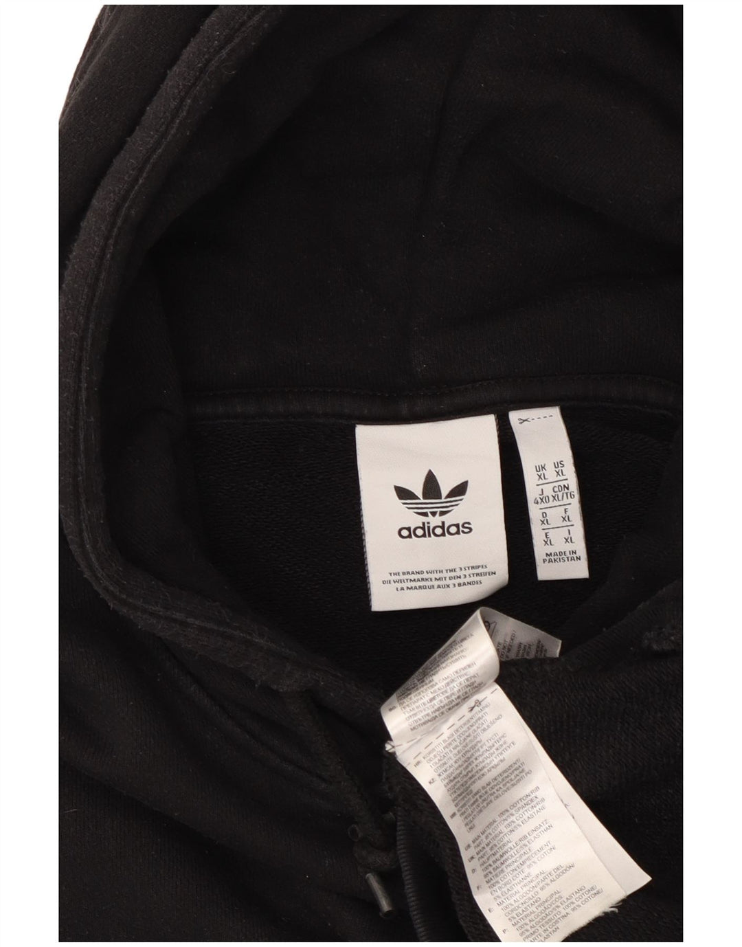 Мужской джемпер с капюшоном ADIDAS XL, черный хлопок