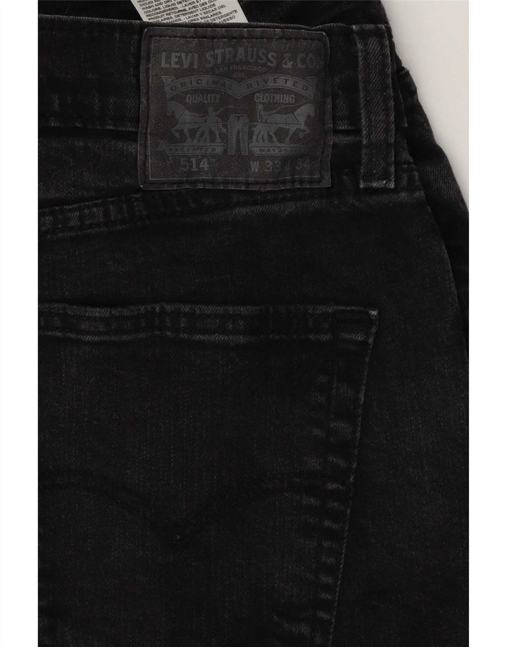 Мужские прямые джинсы Levi's 514 W33 L34, черный хлопок