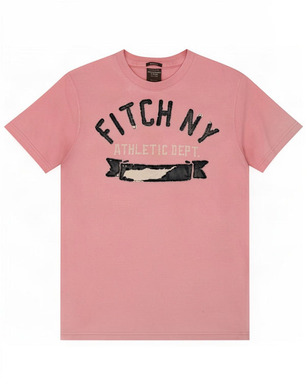 Женская футболка с рисунком Abercrombie & Fitch, большой розовый хлопковый топ