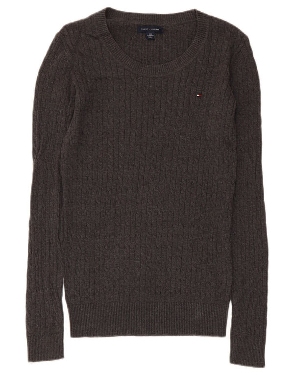 Женский джемпер с вырезом «лодочка» Tommy Hilfiger UK 2 2XS, серый хлопок