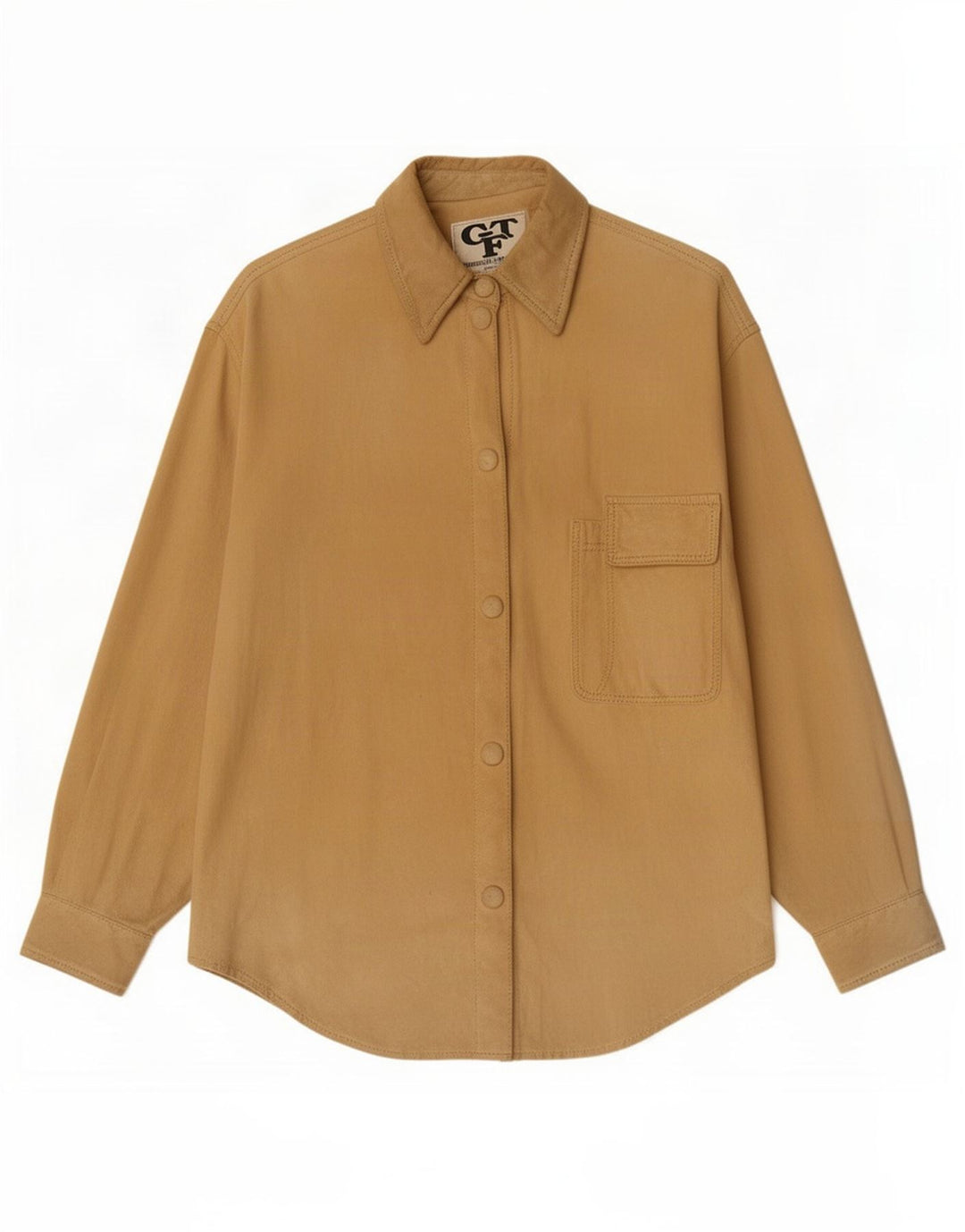 Винтажная женская замшевая рубашка IT 42 Medium Beige