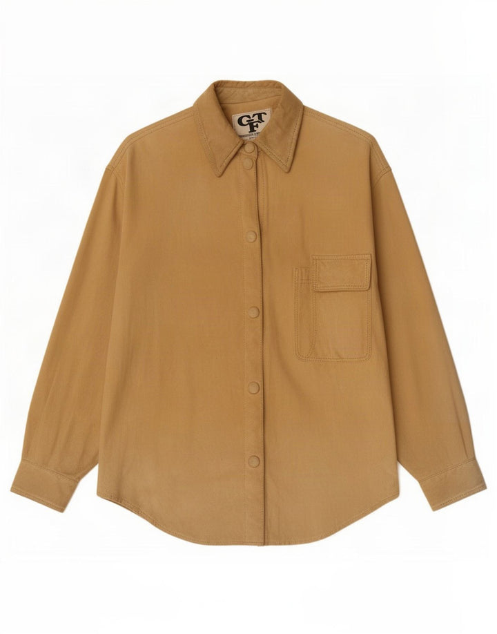 Винтажная женская замшевая рубашка IT 42 Medium Beige