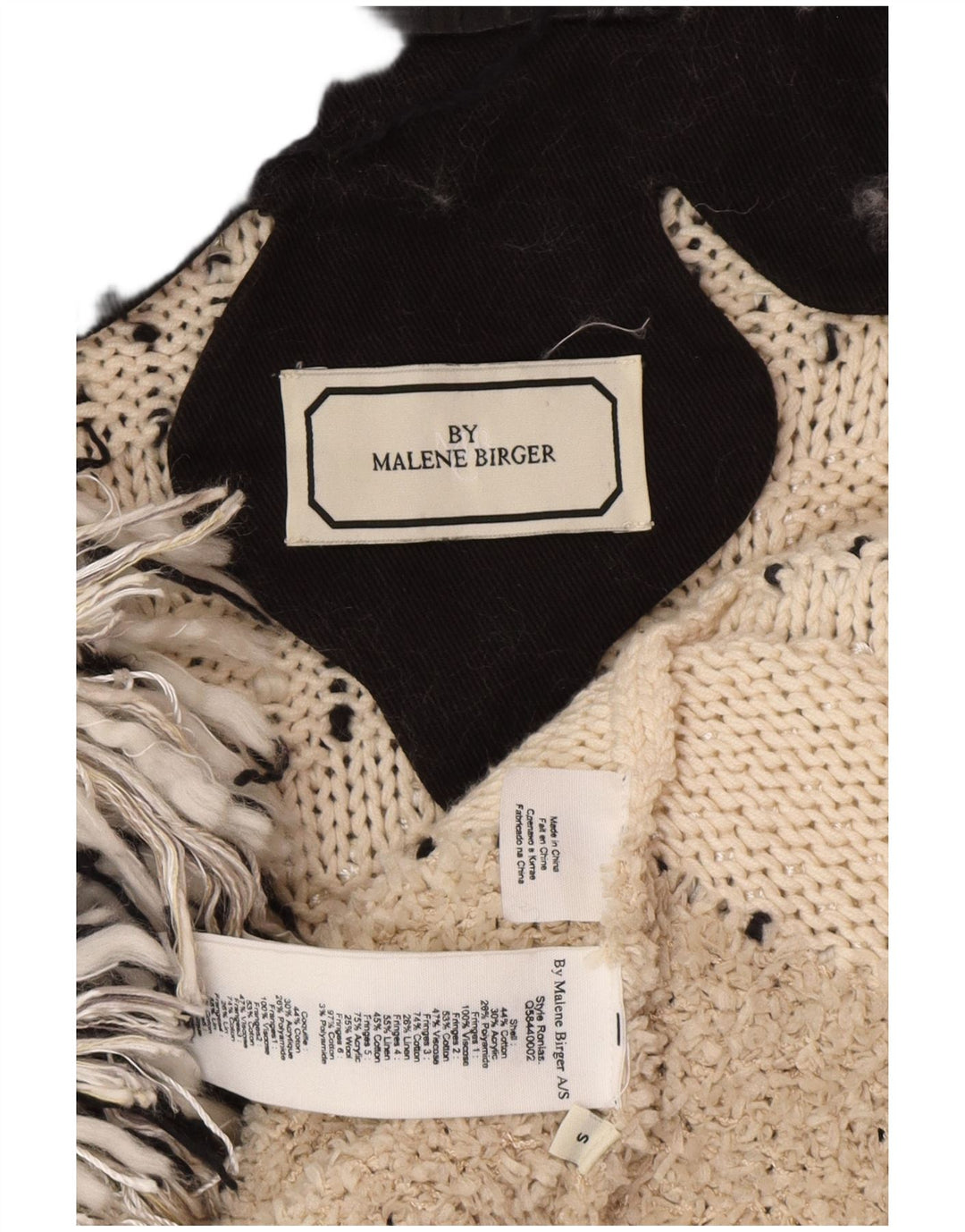 MALENE BIRGER Женский кардиган-свитер UK 10, маленький белый в богемном стиле