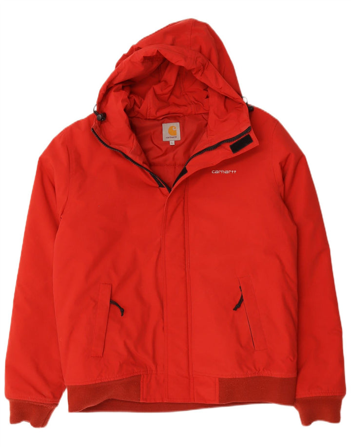 Мужская стеганая куртка с капюшоном Carhartt UK 40, большая красная нейлоновая ткань