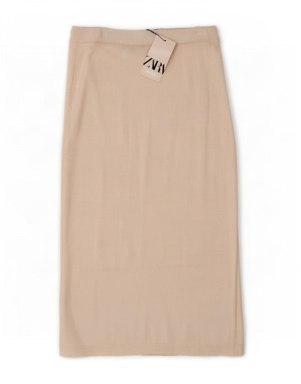 Женская трикотажная юбка миди Zara Medium W28 Белая вискоза