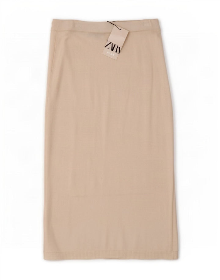 Женская трикотажная юбка миди Zara Medium W28 Белая вискоза