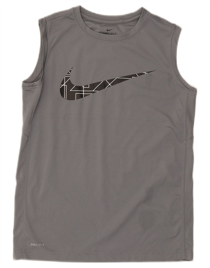 Майка с графическим рисунком Nike для мальчиков Dri Fit, 12–13 лет, большой серый полиэстер