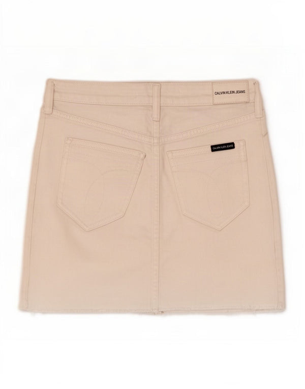 Женская мини-юбка с рисунком Calvin Klein Jeans W26, маленькая, белый хлопок, хлопок