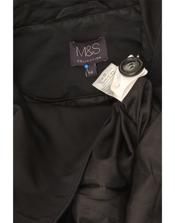 Женский тренч Marks & Spencer UK 14, большой черный полиэстер