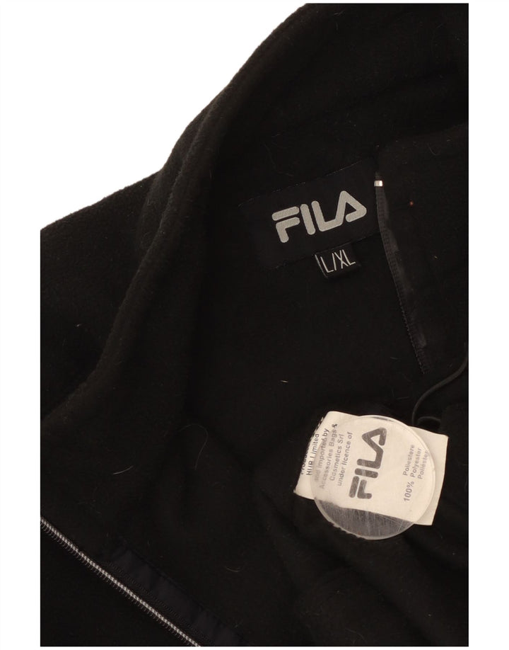 Мужская флисовая куртка FILA UK 40, большая, черная, полиэстер