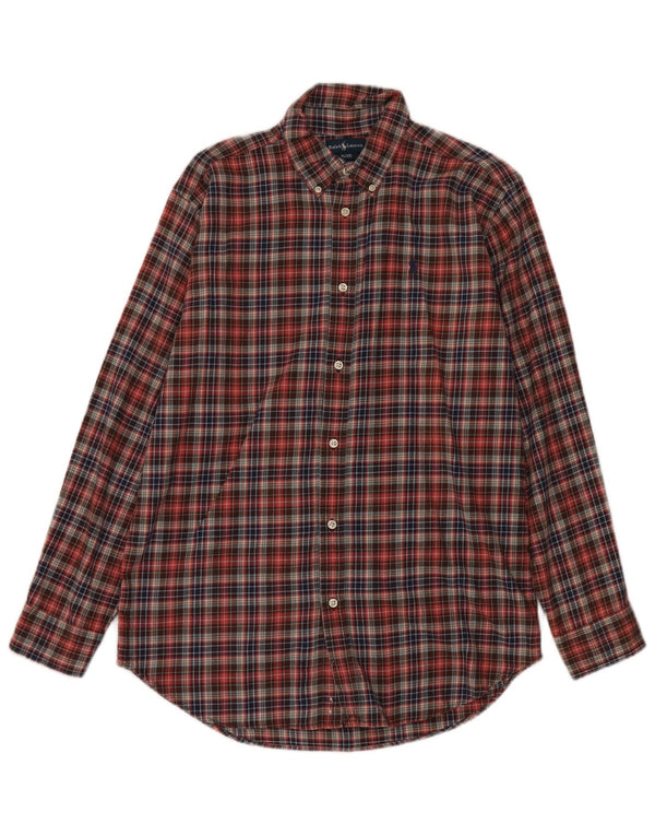 Фланелевая рубашка Ralph Lauren для мальчиков 15–16 лет, XL, хлопковая красная клетка