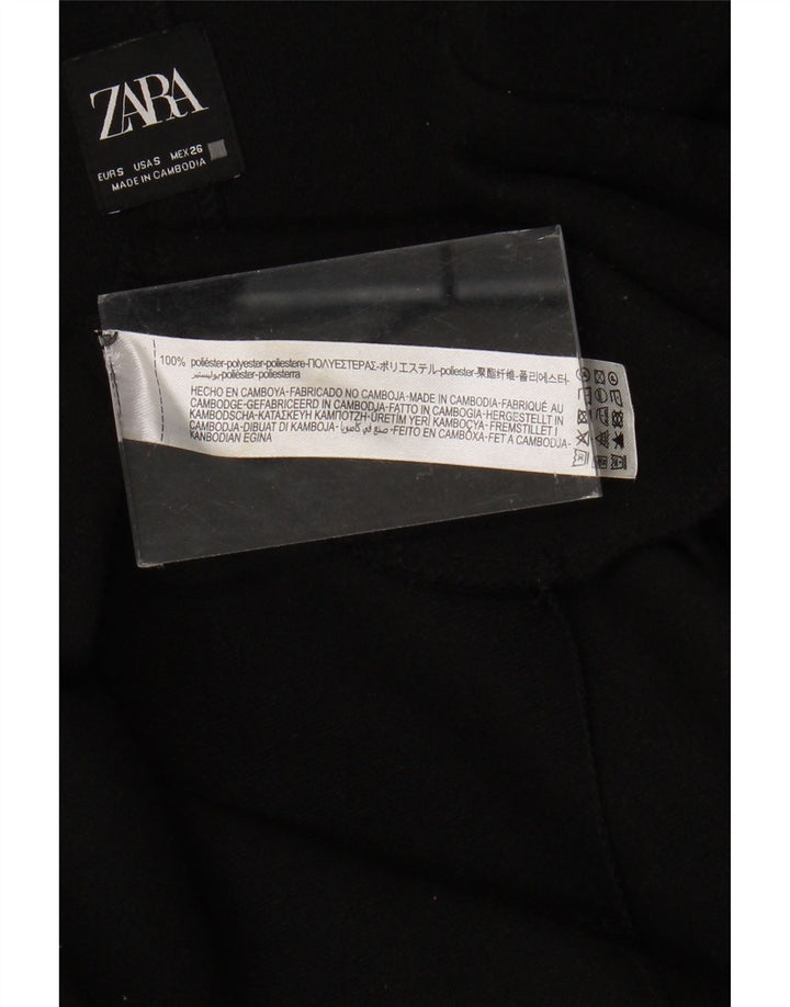 Женское открытое пальто ZARA UK 10, маленький размер, черный полиэстер