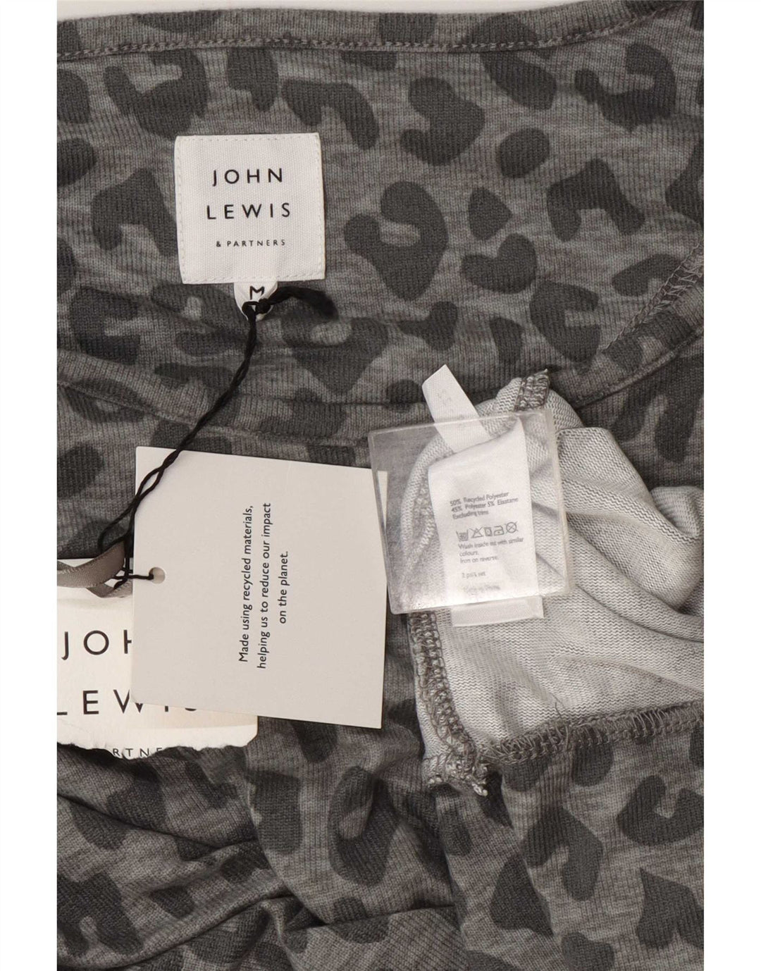 Женский свитер John Lewis UK 14, средний серый с животным принтом