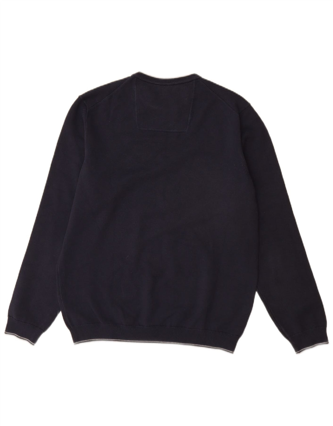 Мужской джемпер с круглым вырезом HUGO BOSS, большой темно-синий хлопковый свитер