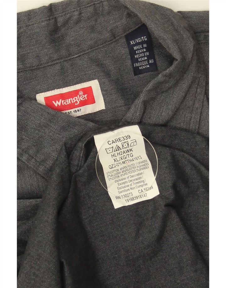 Мужская рубашка Wrangler XL серая, хлопок