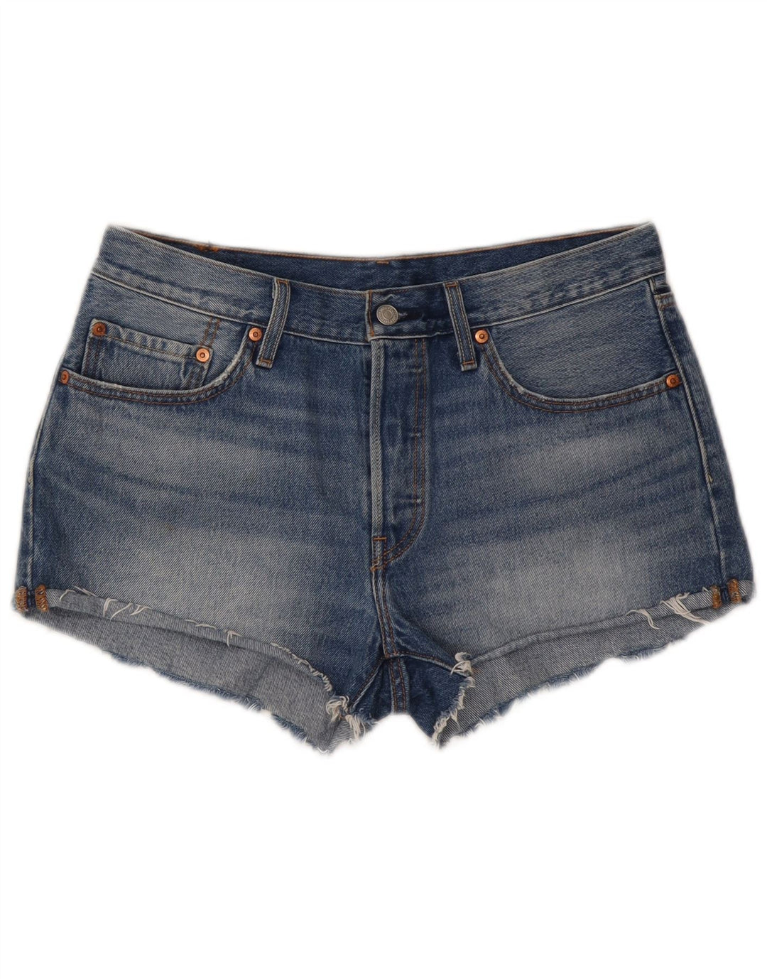 Женские джинсовые шорты LEVI'S 501 W30, средний синий хлопок