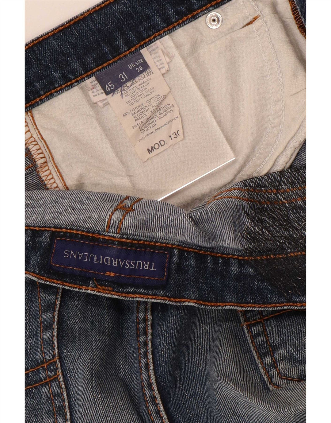Женские прямые джинсы Trussardi W29 L29, синий хлопок