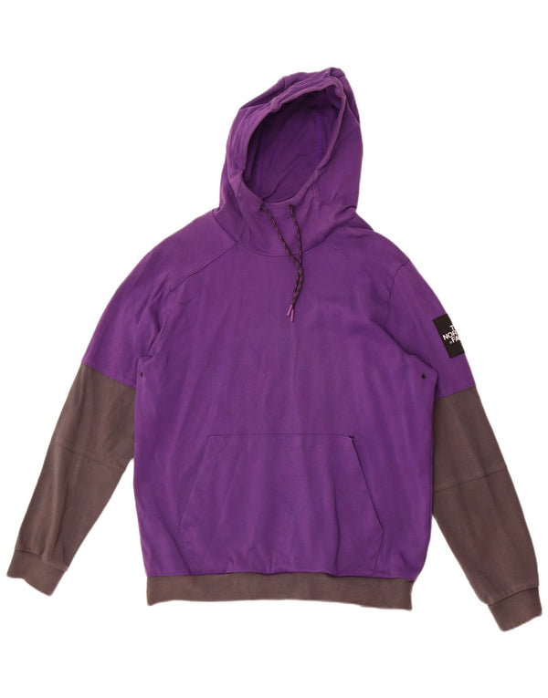 Мужской джемпер с капюшоном The North Face, большой фиолетовый, хлопок с цветными блоками