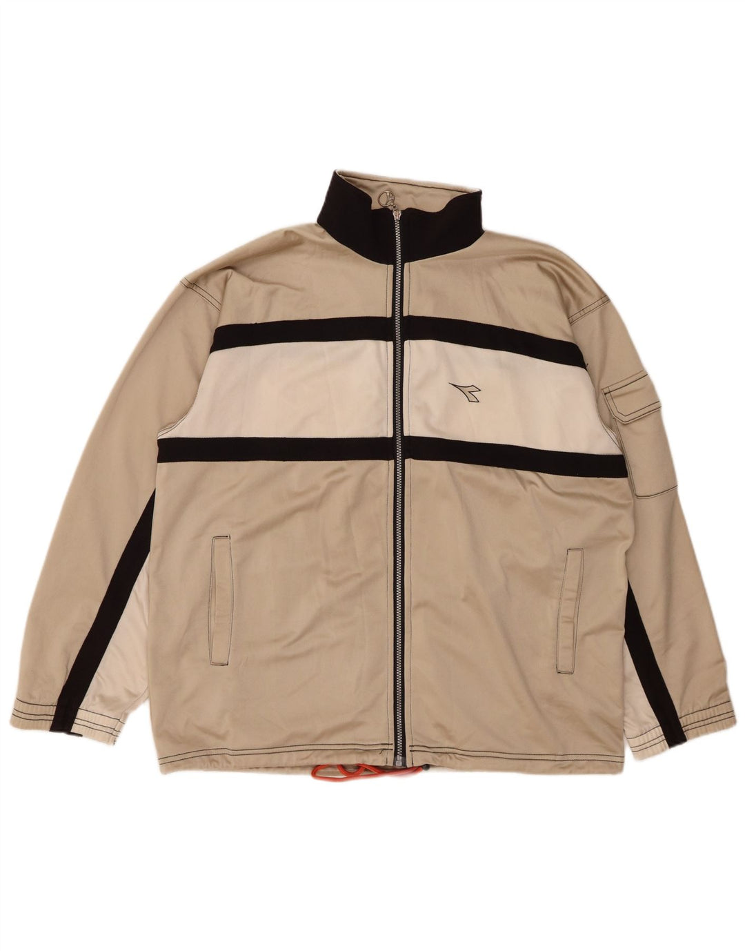 Мужской спортивный костюм DIADORA, верхняя куртка UK 38, средний бежевый, полиэстер с цветными блоками