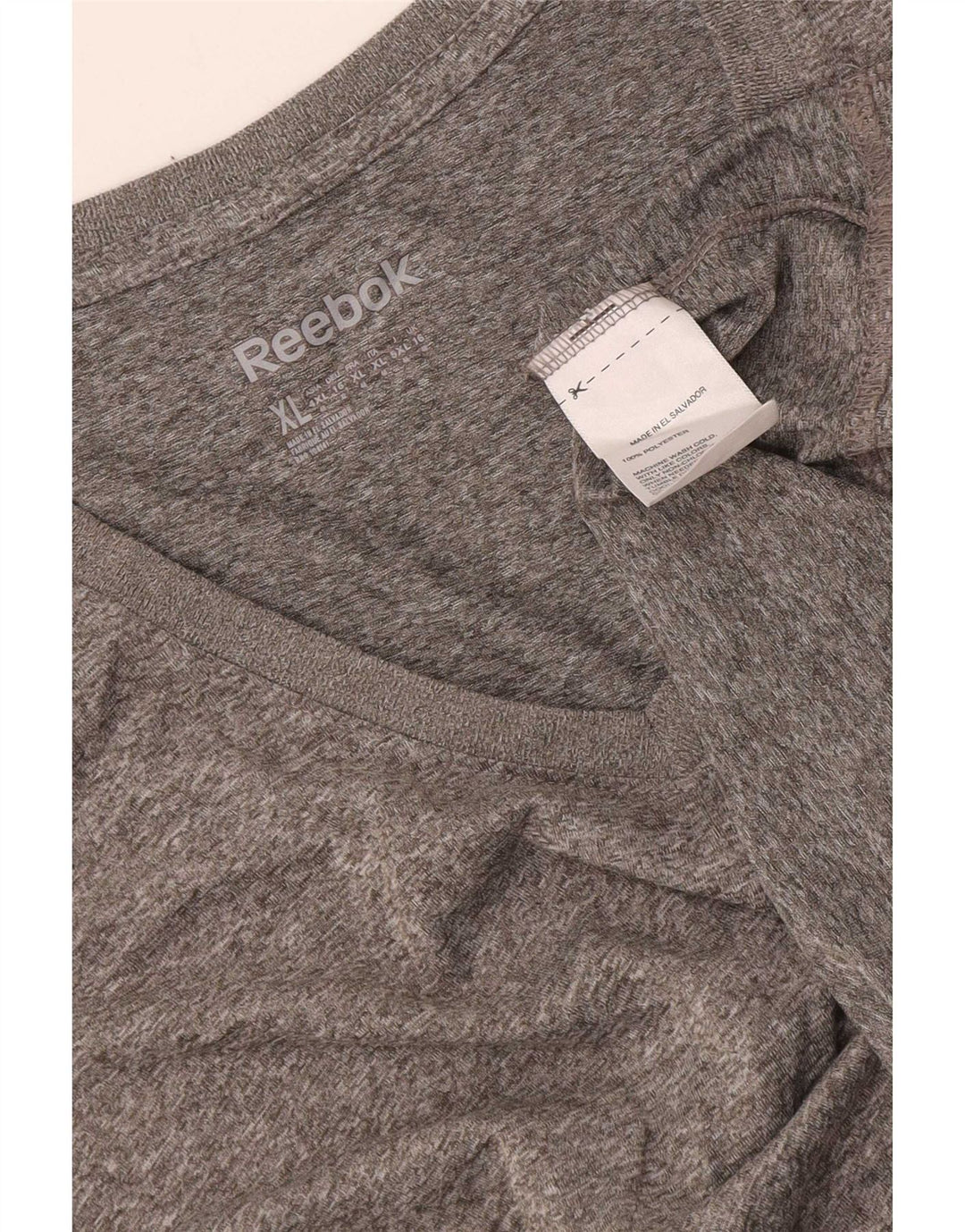 Женская футболка Reebok Top UK 16, большой серый полиэстер
