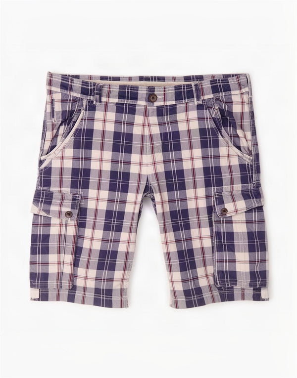 Crew Clothing Мужские шорты-карго 2XL W42 Темно-синие в клетку, хлопок