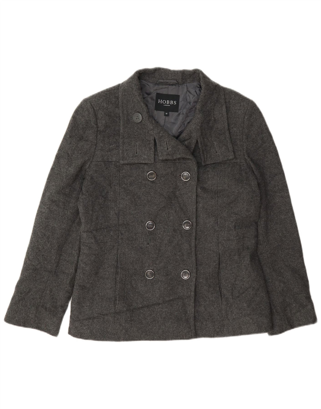 Женское полупальто Hobbs UK 12, средний серый цвет, шерсть
