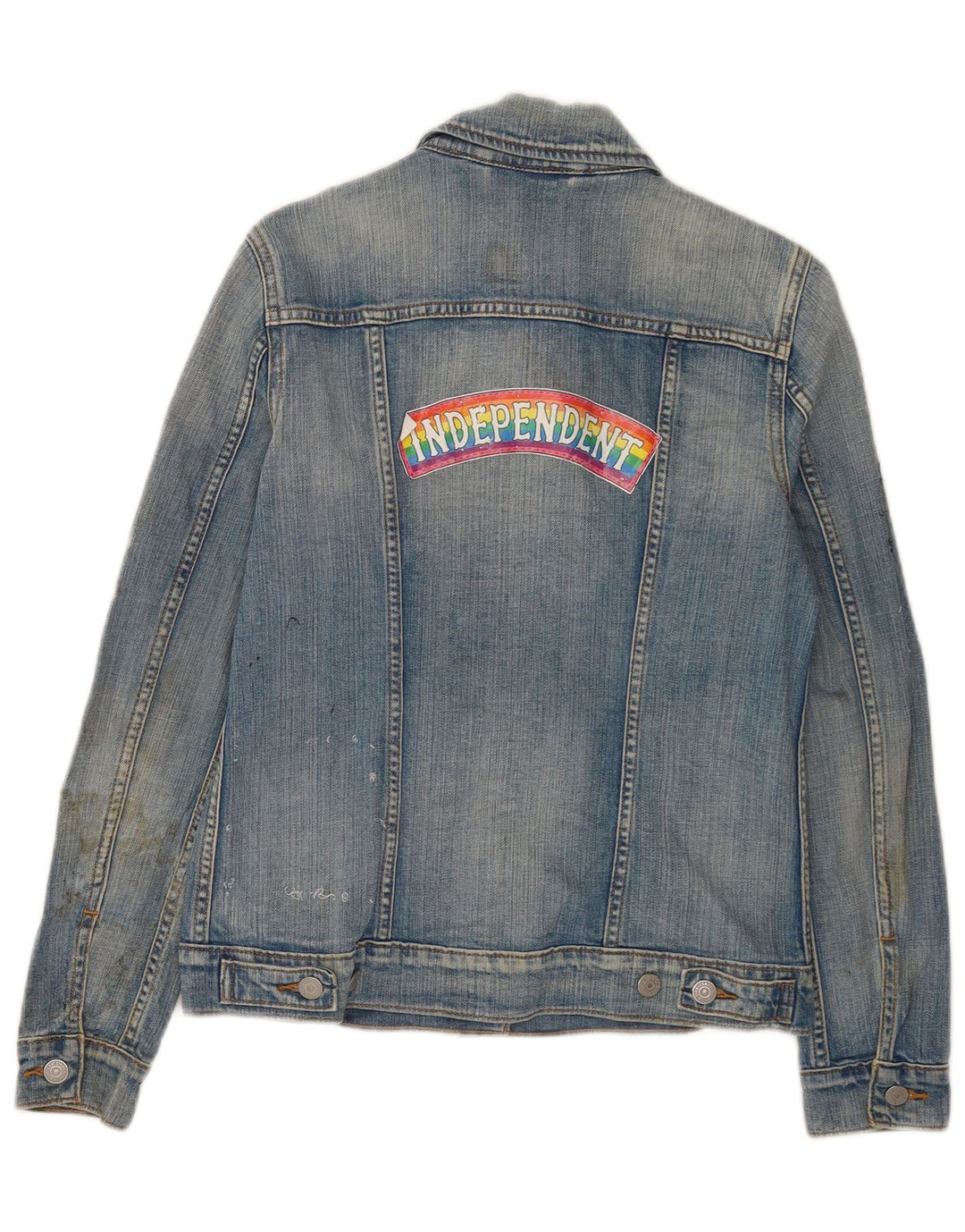 Женская джинсовая куртка Levi's с графическим рисунком UK 8, маленькая синяя, хлопок