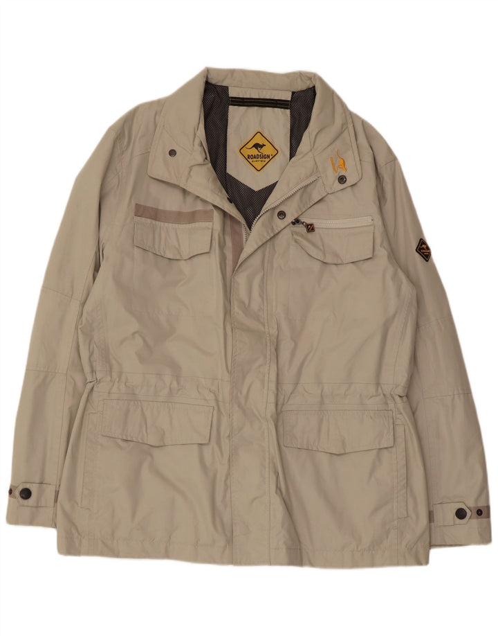 ROADSIGN Mens Utility Jacket UK 40 Large Beige Polyester
