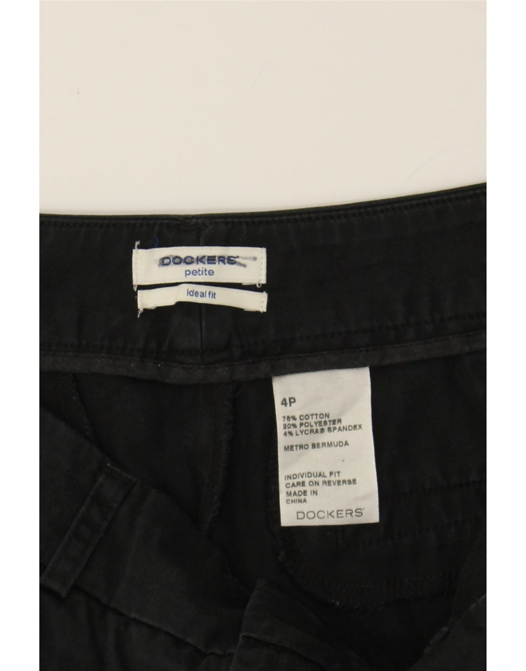 DOCKERS Womens Casual Shorts US 4 Small W28 Black Cotton Vintage Dockers and Second-Hand Dockers from Messina Hembry 
