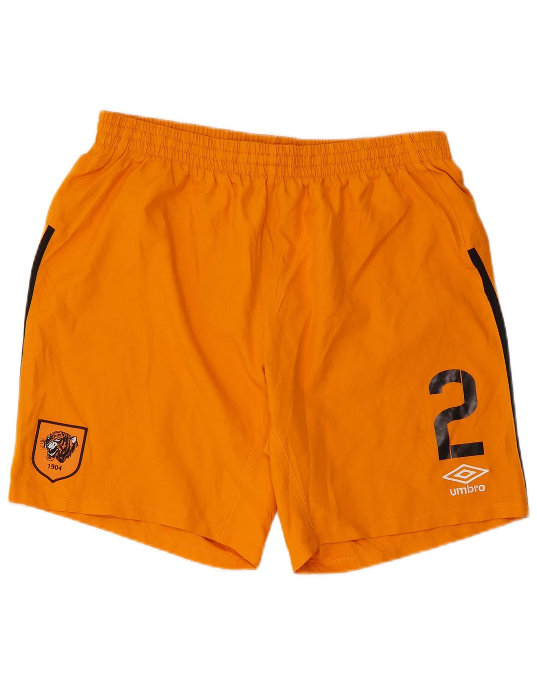 Мужские спортивные шорты с рисунком Umbro XL, оранжевые, полиэстер с цветными блоками