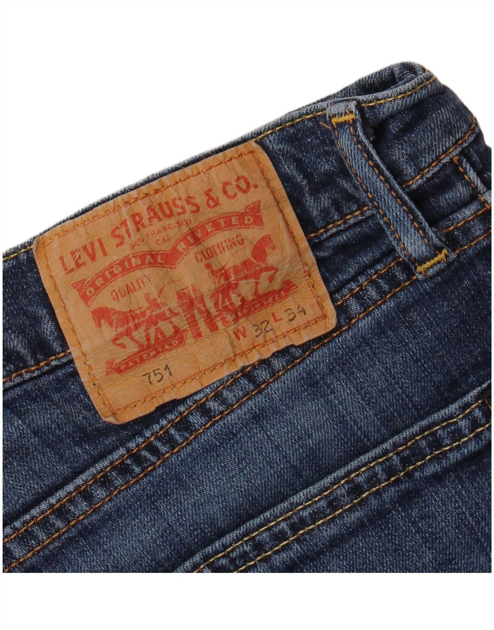 Мужские прямые джинсы LEVI'S 751 W32 L34 синие