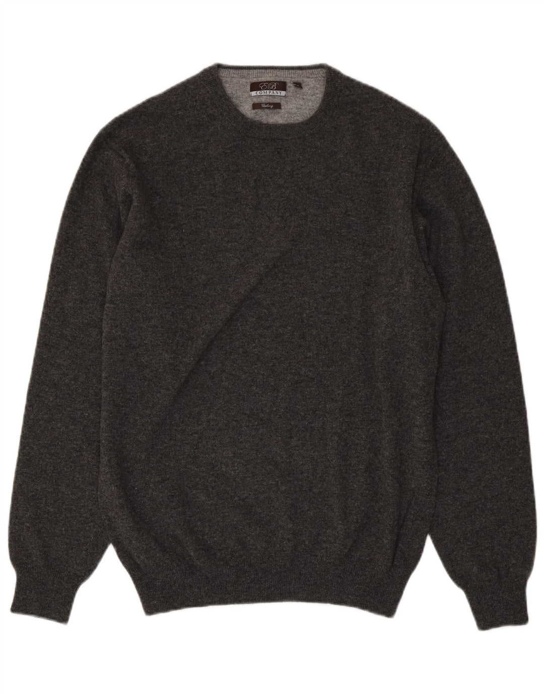 Э.Б. Мужской джемпер с круглым вырезом компании, свитер среднего серого цвета из мериносовой шерсти
