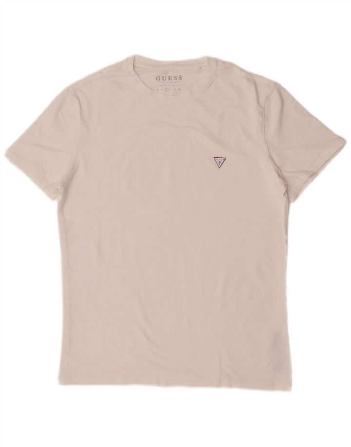 Мужская футболка Guess Super Slim Fit из хлопка среднего размера белого цвета