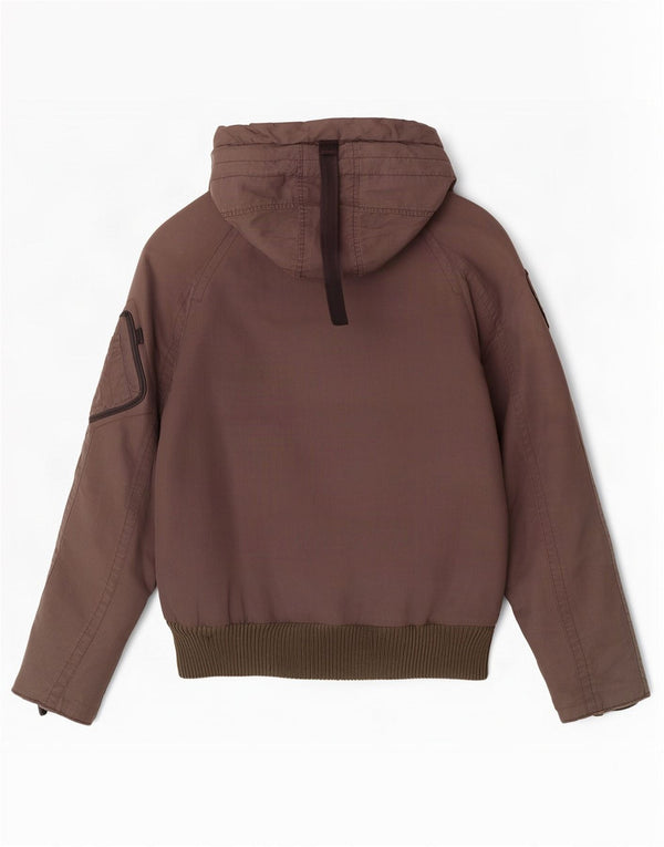 Мужская утепленная куртка с капюшоном Blauer UK 36 маленькая коричневая из полиамида