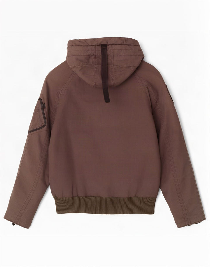 Мужская утепленная куртка с капюшоном Blauer UK 36 маленькая коричневая из полиамида