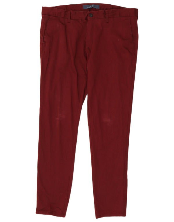 Мужские узкие брюки-чиносы Zara EU 46 XL W36 L31 бордовый хлопок