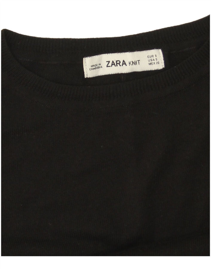Женский свободный джемпер с вырезом «лодочка» Zara UK 10, маленький черный