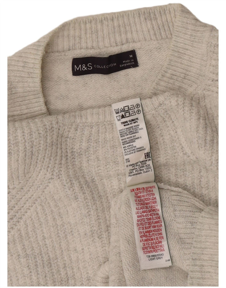Женский джемпер с вырезом «лодочка» Marks & Spencer UK 14, средний серый в крапинку